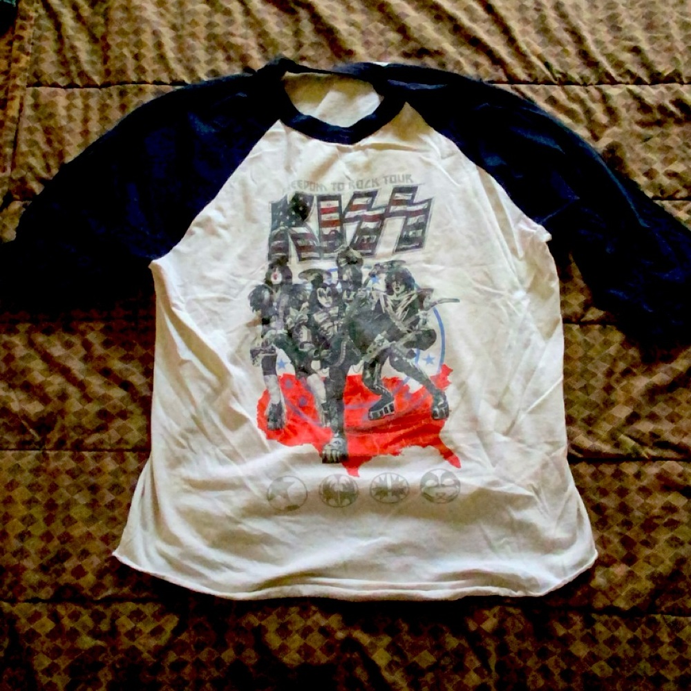 Freedom To Rock Tour ~KISS~ White/Blue T-Shirt